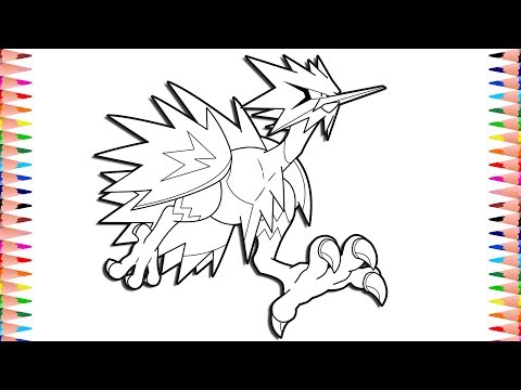 Legendary galarian zapdos digital coloring pokemon sword and shield coloring pages