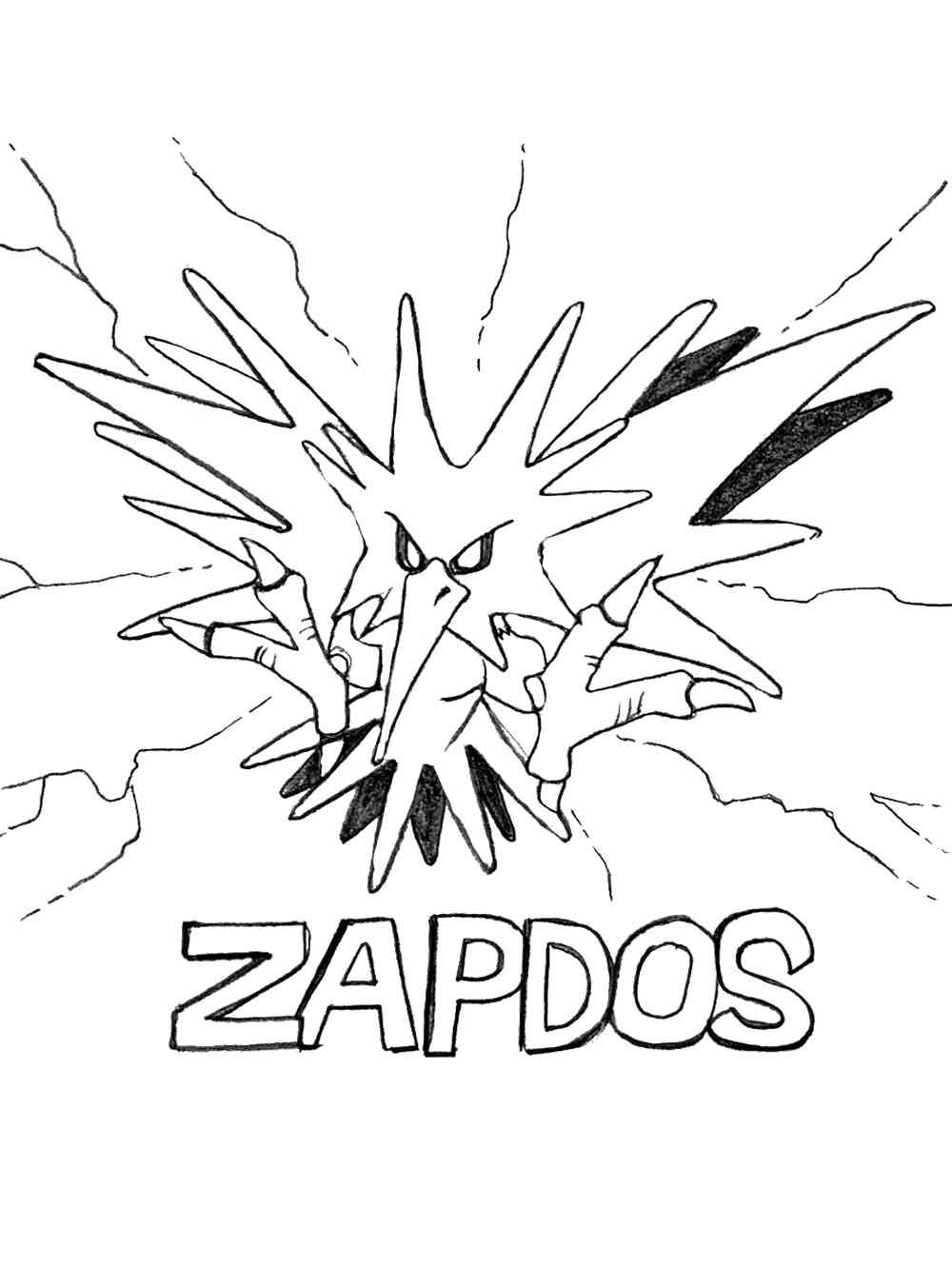 Zapdos pokemon coloring pages