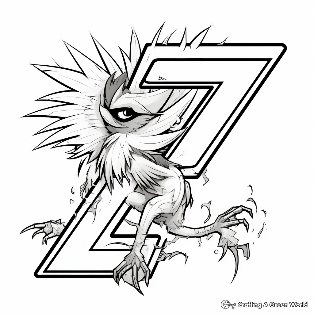 Letter z coloring pages