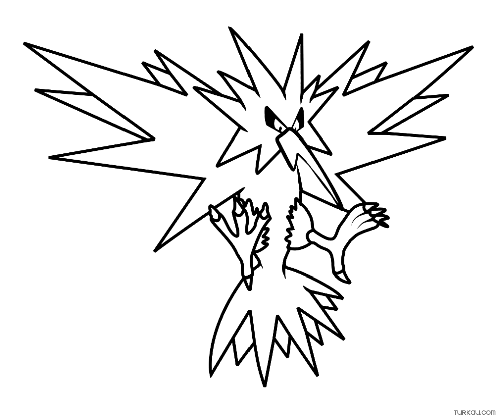 Pokemon zapdos easy coloring page