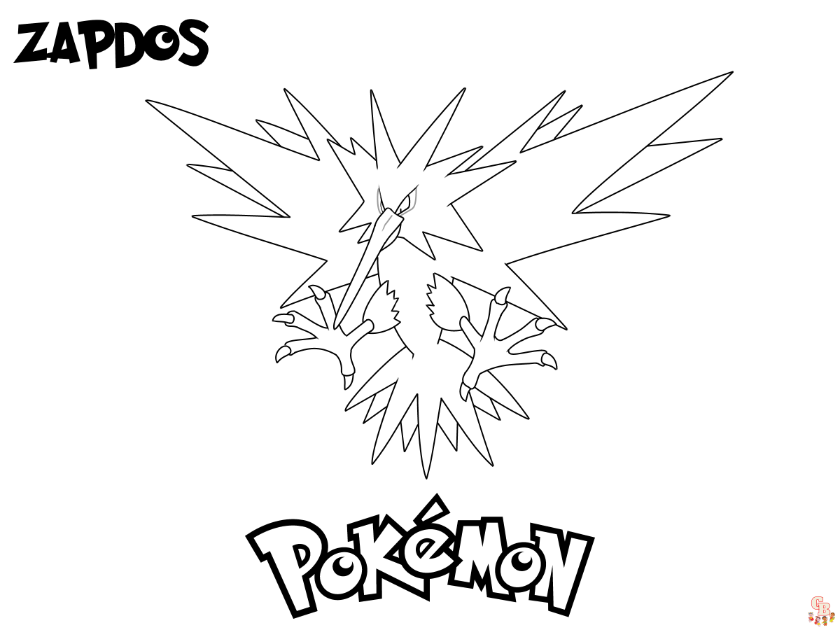 Zapdos coloring pages elektrisk spenning for barn