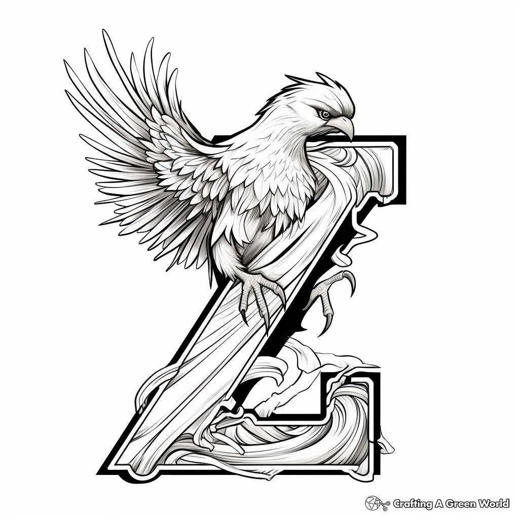 Letter z coloring pages