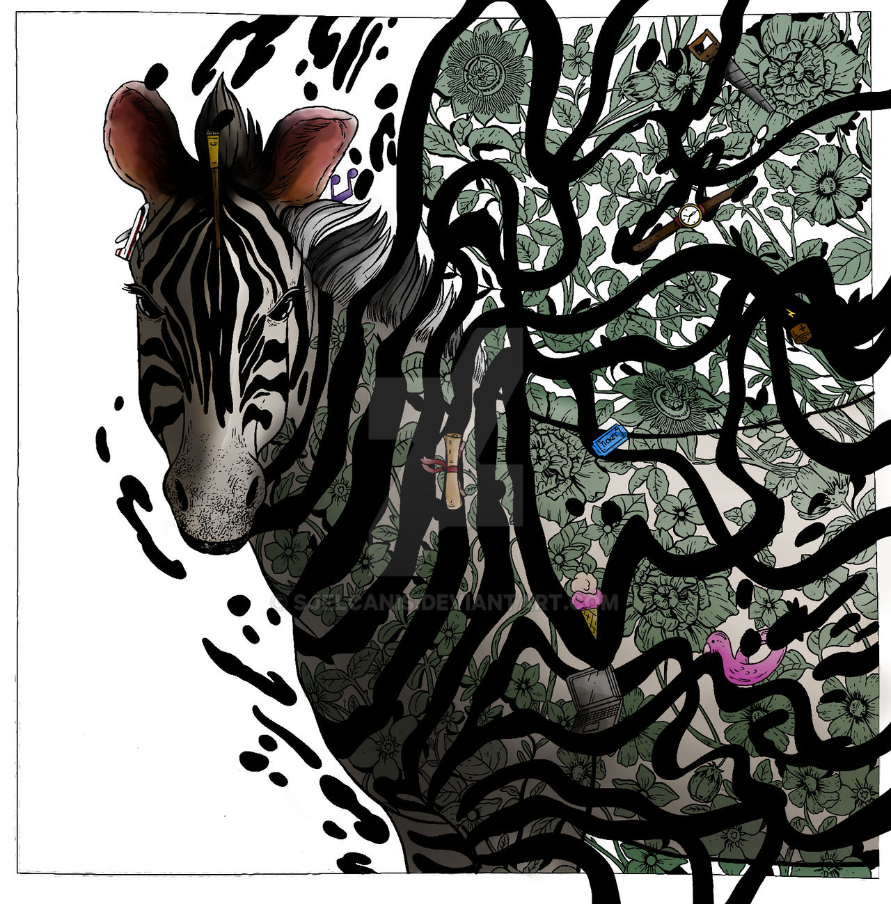 Floral zebra by sjelcanis on