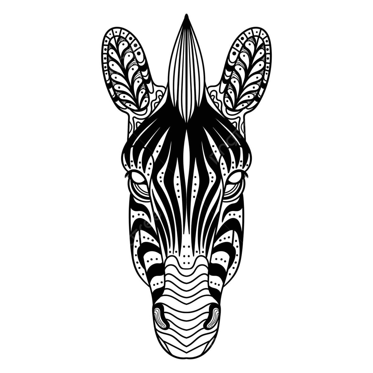 Zebra head mandala zentangle coloring page illustration ornamental art coloring book vector ornamental art coloring book png and vector with transparent background for free download