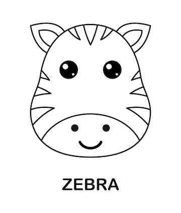 Premium vector coloring page with zebra for kids