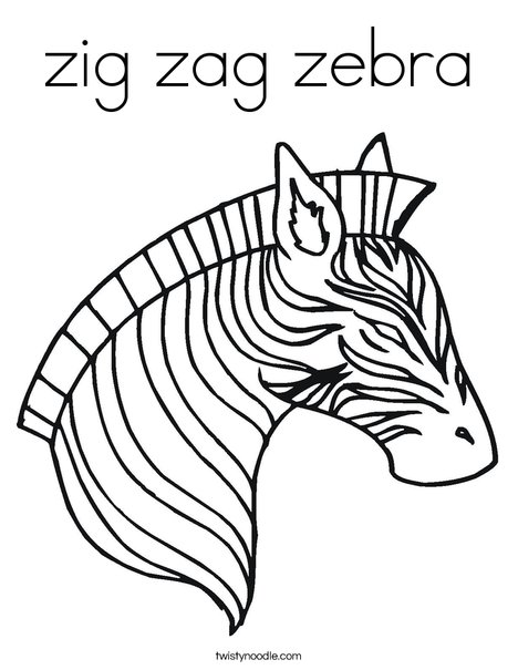 Zig zag zebra coloring page