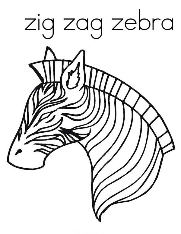 Awesome zig zag zebra coloring page
