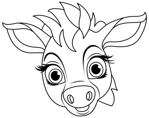 Zebra faces drawing stock illustrations royalty