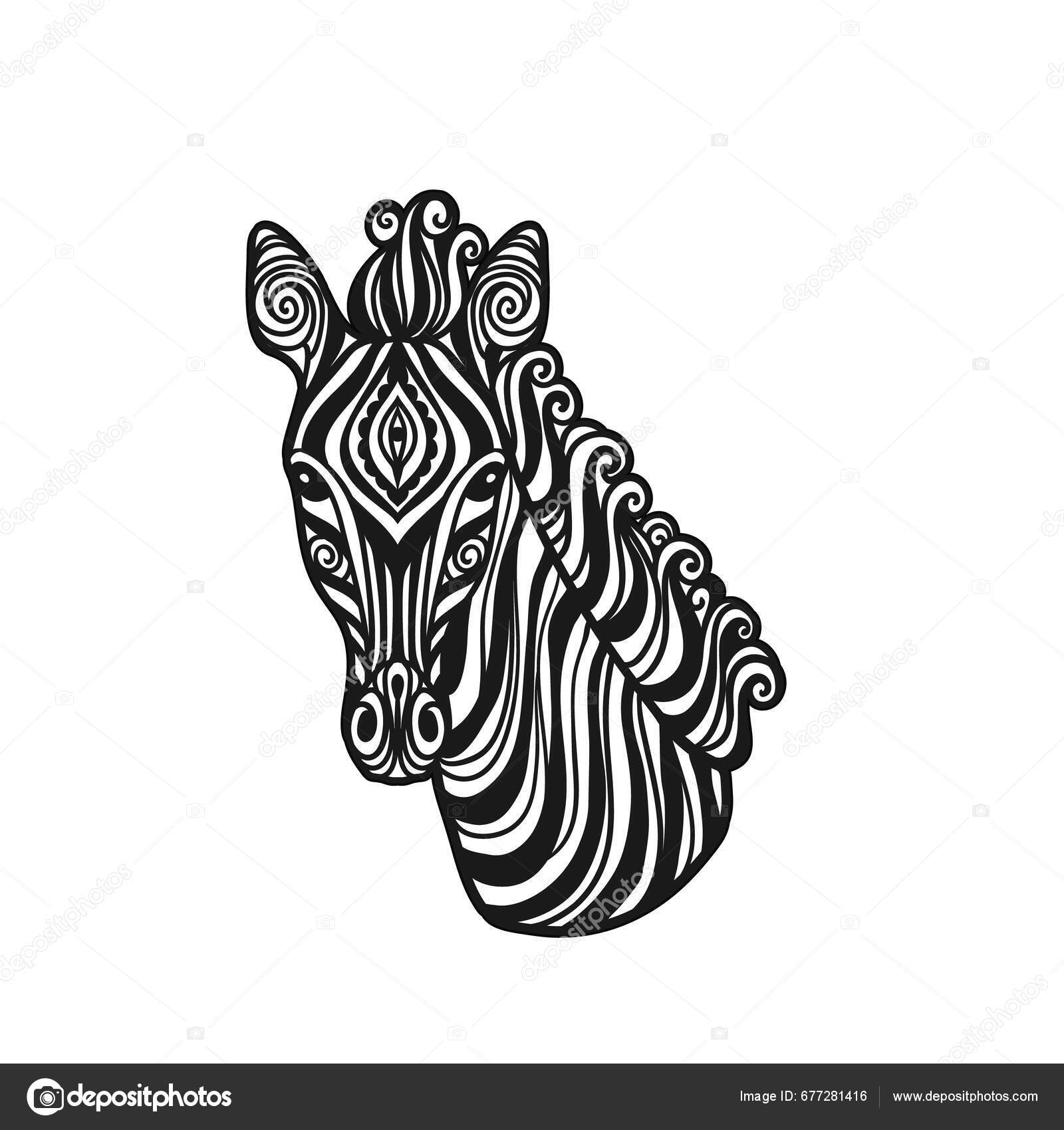 Zebra mandala vector illustration adult coloring page animal zen boho stock vector by anvino