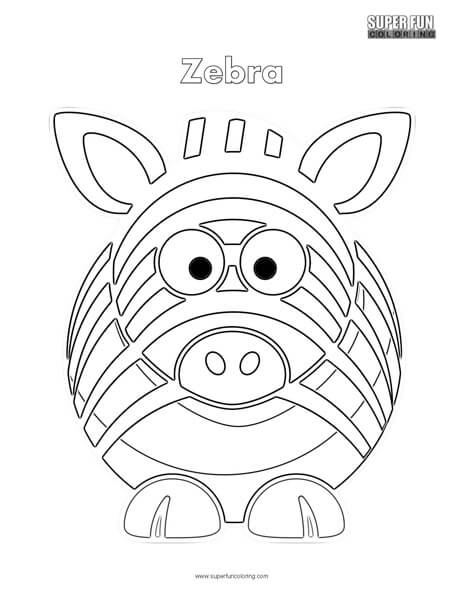 Cartoon zebra coloring page