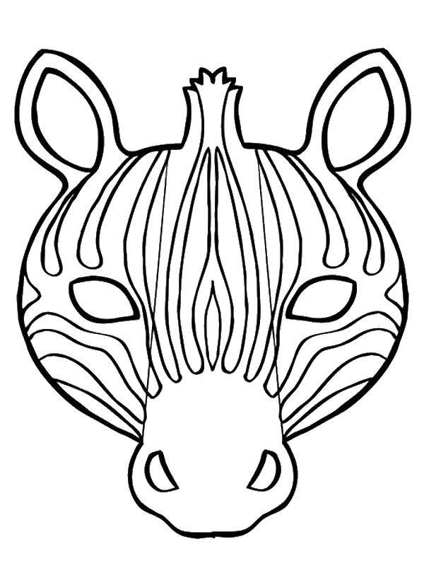 Online coloring pages zebra coloring mask zebra mask