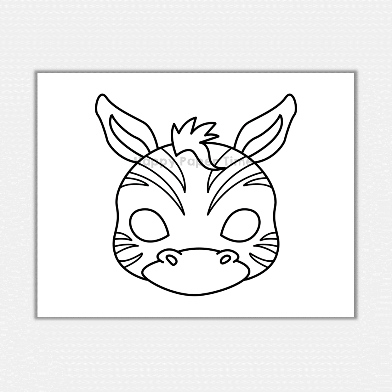 Zebra paper mask printable african animal coloring craft activity template made by teachers