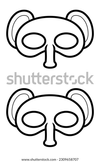 Diy animal mask coloring page stock vector royalty free