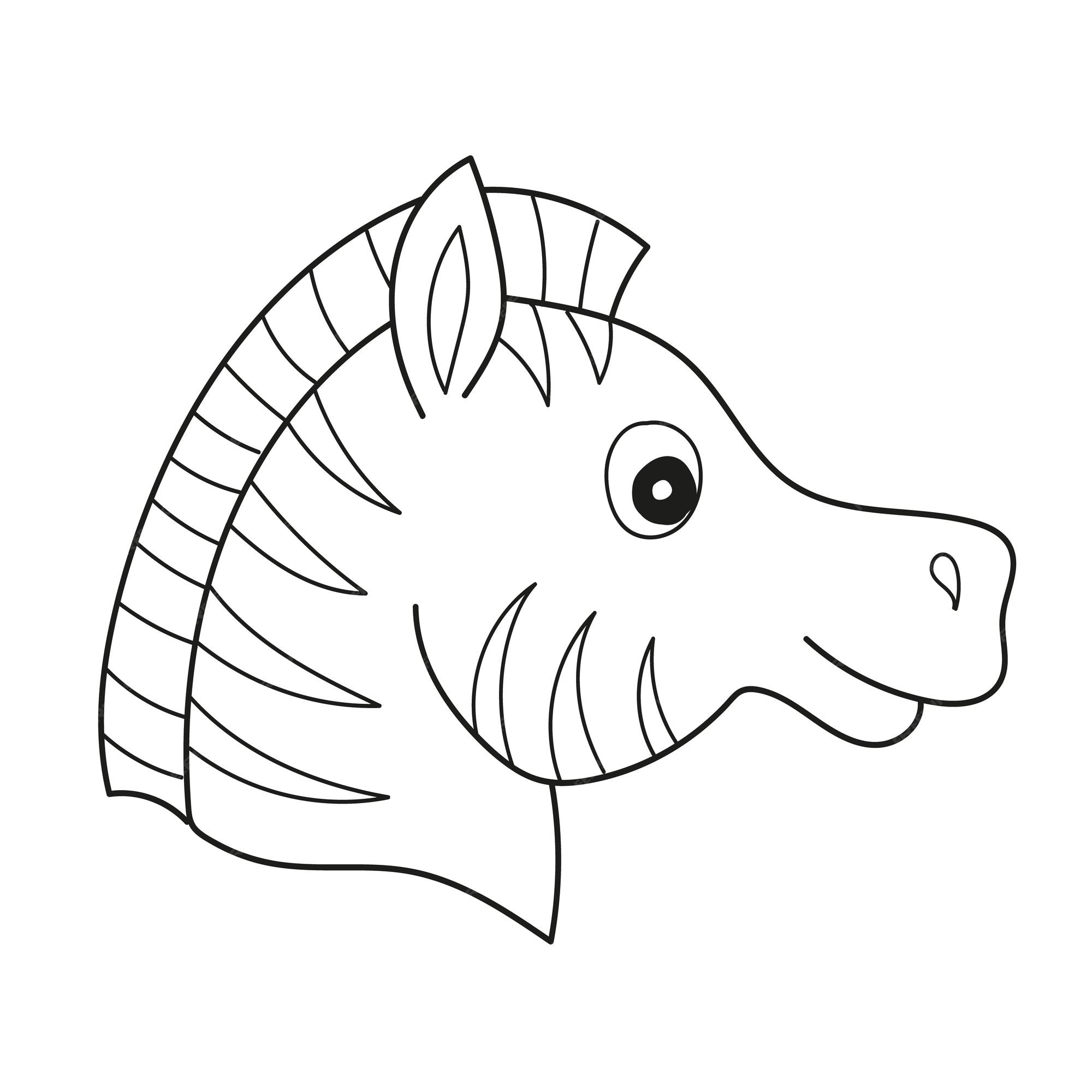 Premium vector simple coloring page coloring book for kids zebra layout for game vector