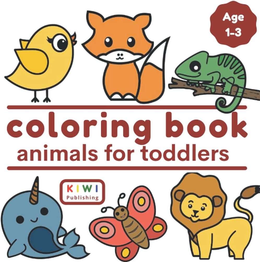 Coloring book animals for toddlers big by publishing kiwi
