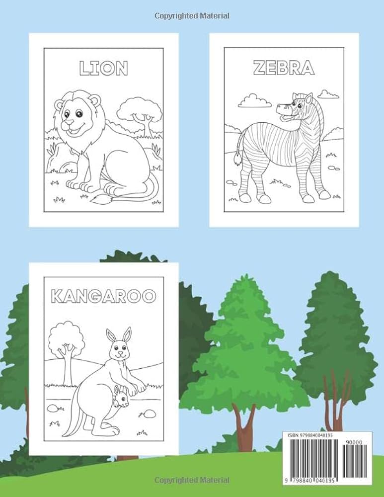 Safari coloring book fun and unique safari animals coloring pages amazing wild animals coloring book for kids boys and girls great gift for kids by maker the book