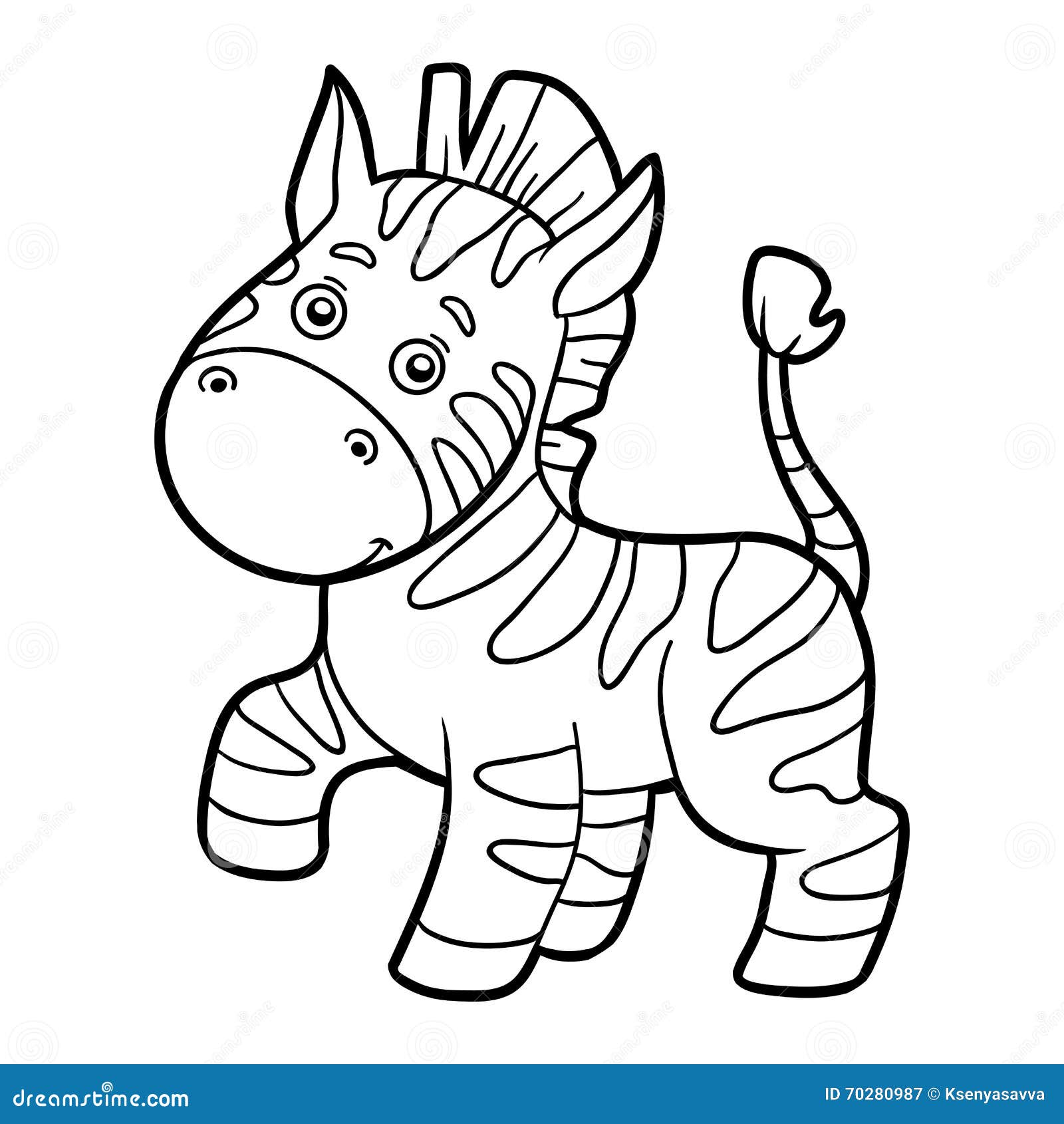 Coloring book coloring page zebra stock vector