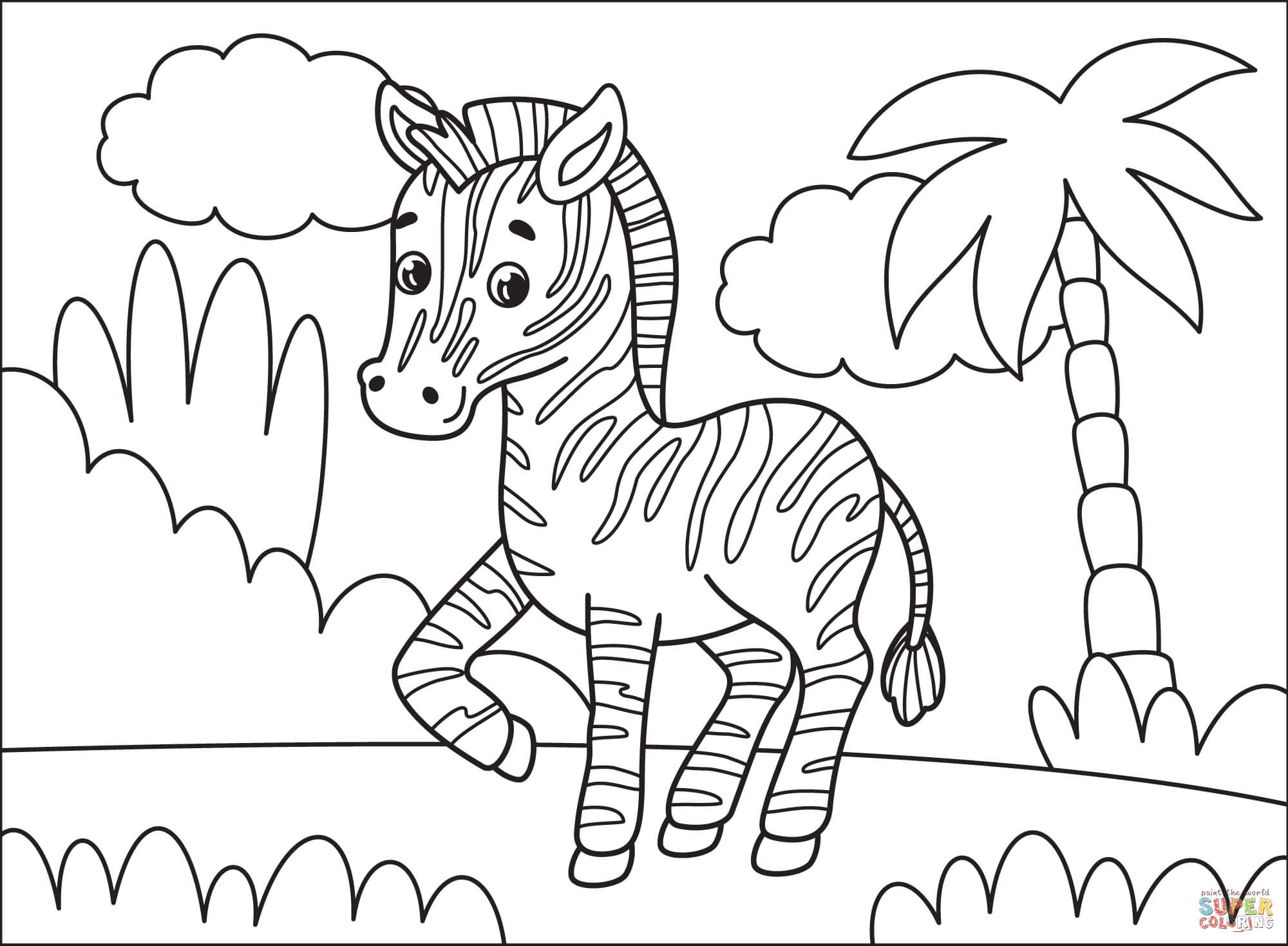 Zebra coloring page free printable coloring pages