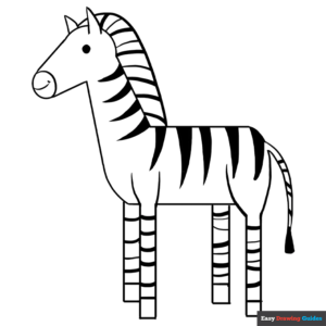 Zebra coloring page easy drawing guides