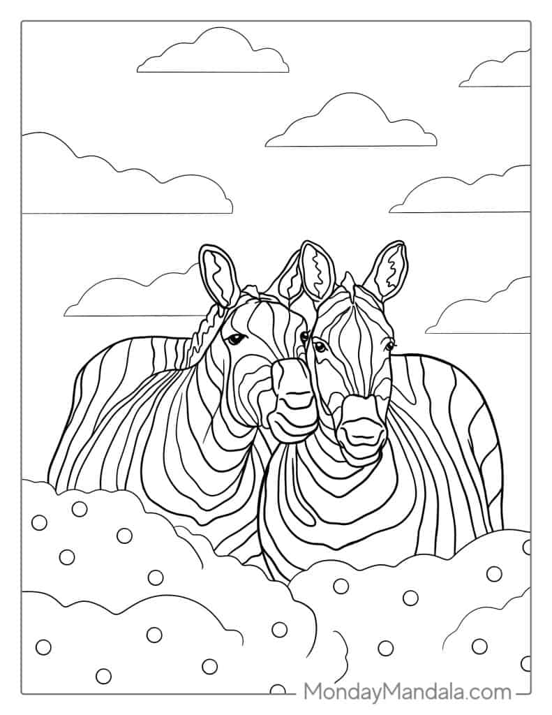 Zebra coloring pages free pdf printables