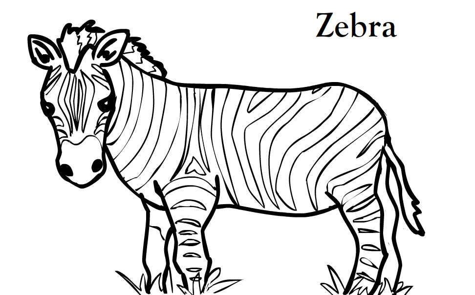 Free printable zebra coloring pages for kids