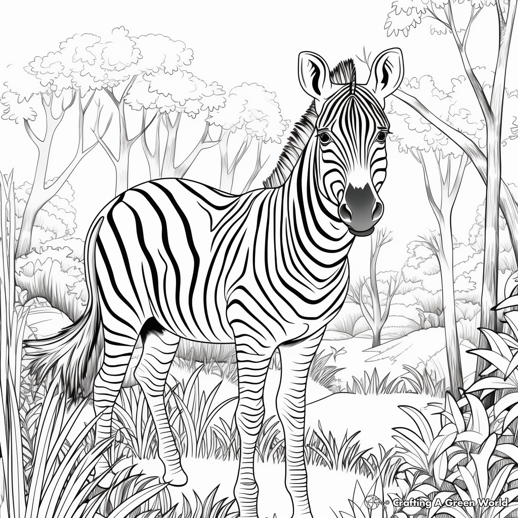 Zebra coloring pages