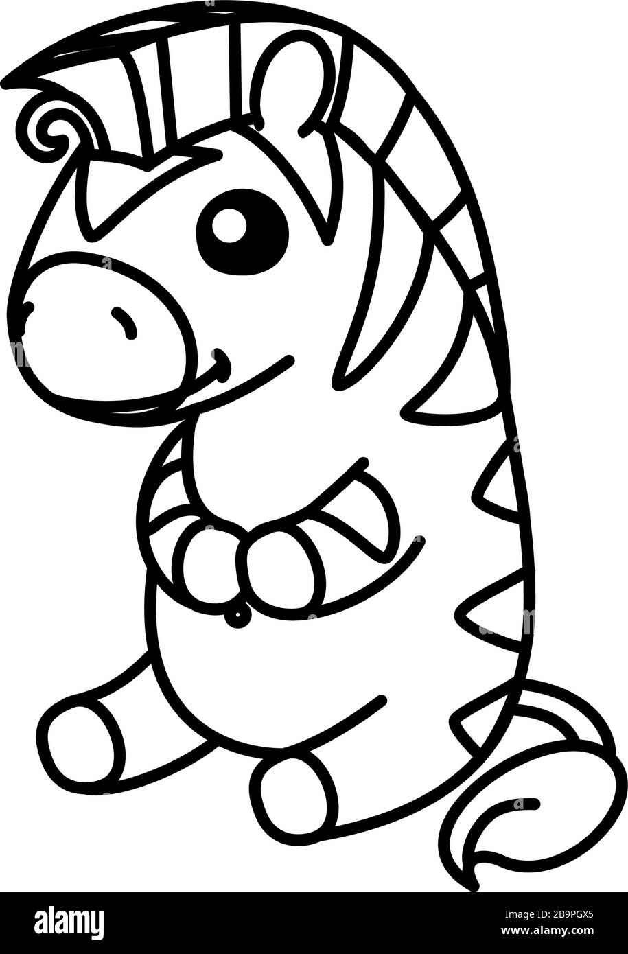 Vector cute baby zebra kids coloring book page stock vector image art