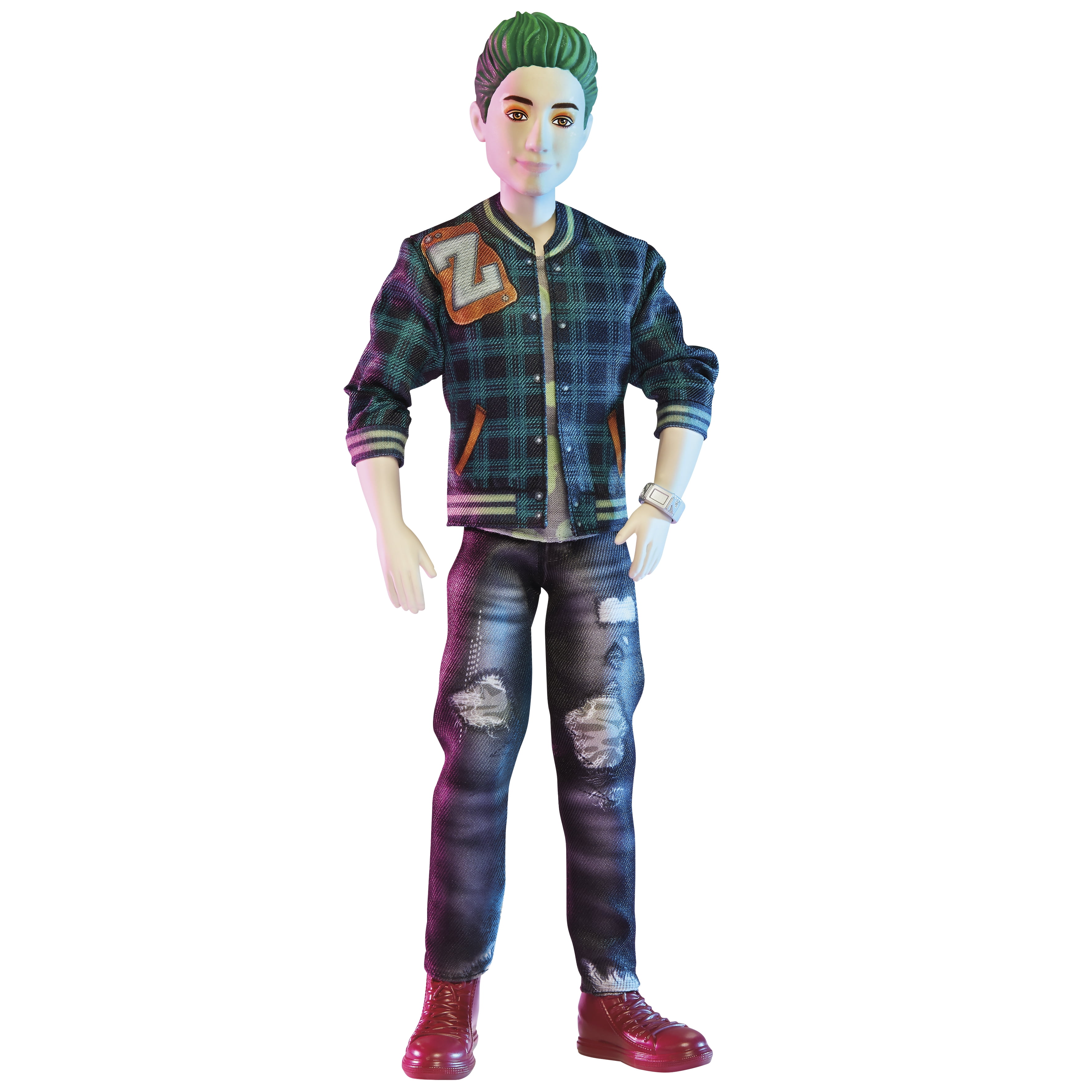 Disney zombies zed fashion doll with green hair outfit and accessory