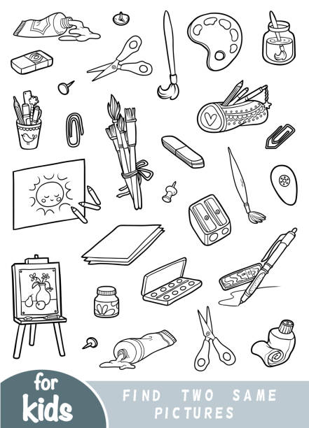 Coloring book art supply stock illustrations royalty
