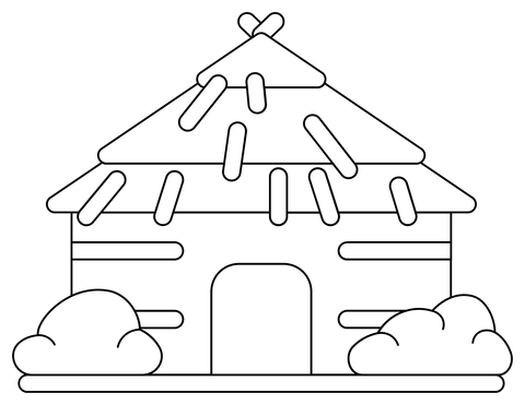 Hut coloring page free printable coloring pages
