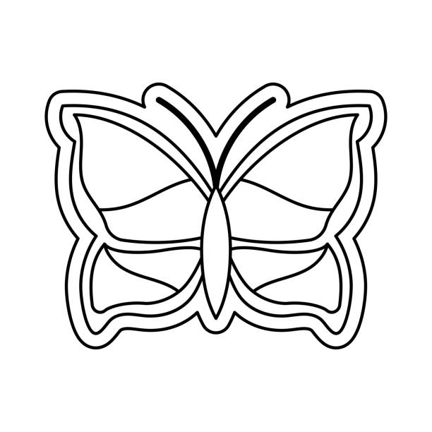 Isolated butterfly icon with no color stock illustration
