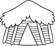 Hut coloring page free printable coloring pages