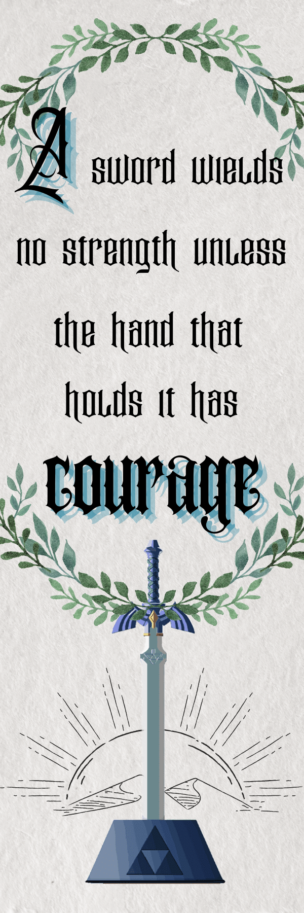 The legend of zelda inspired courage bookmark â she reads
