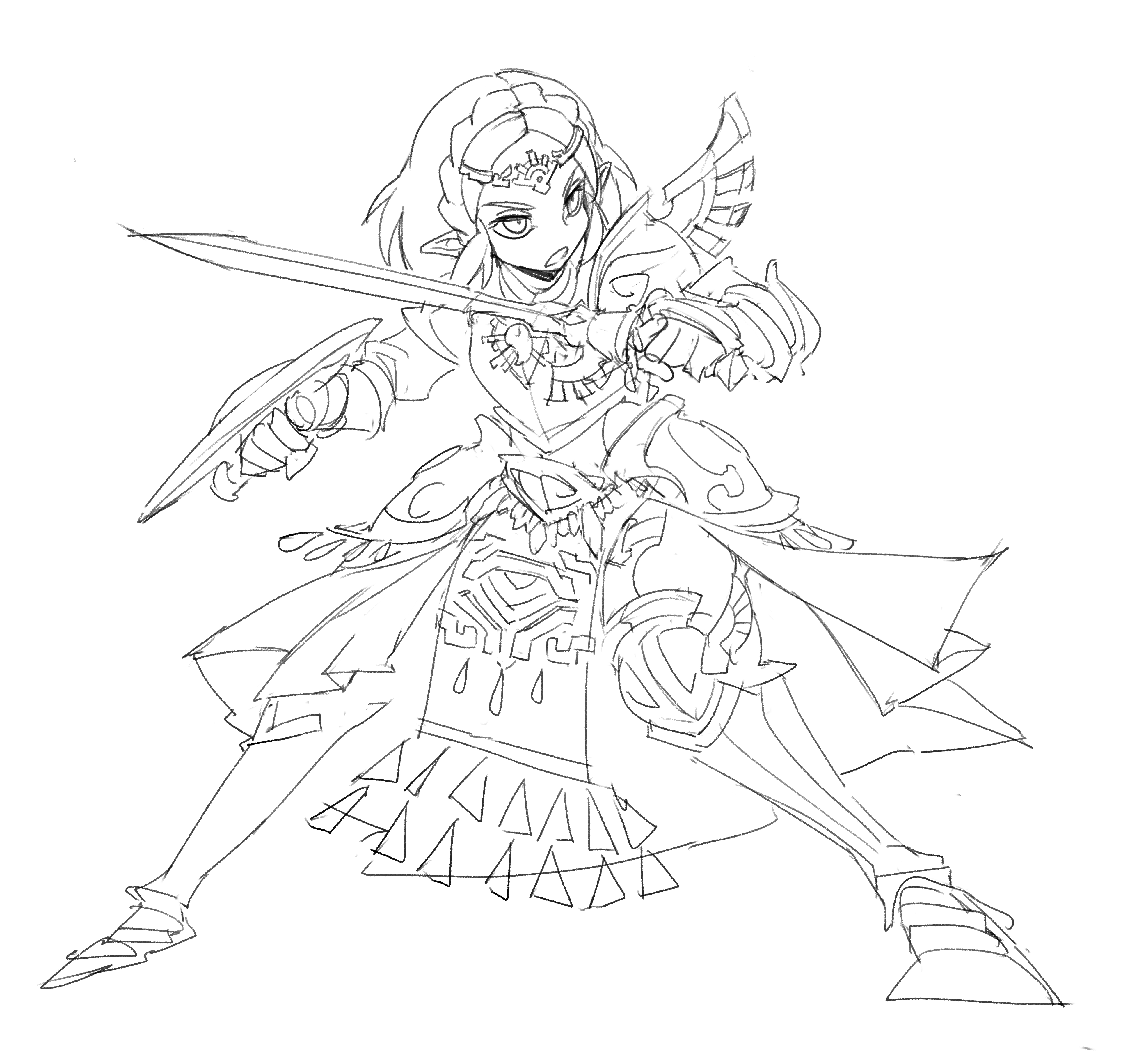 Pikat ðð on x sketching zelda some armor httpstcozdphzwlqu x