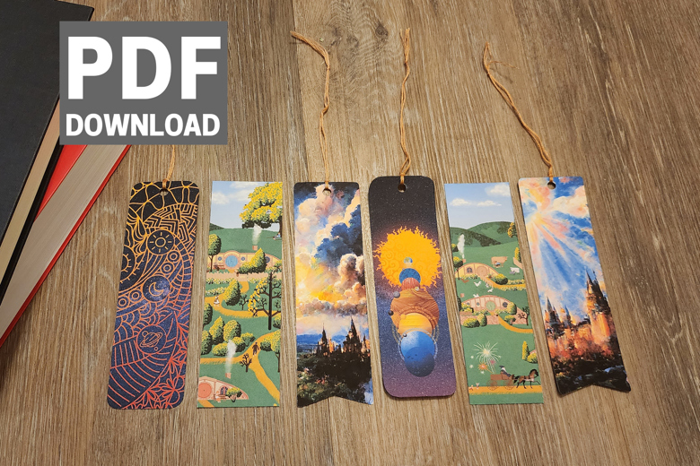 Space and fantasy bookmarks printable