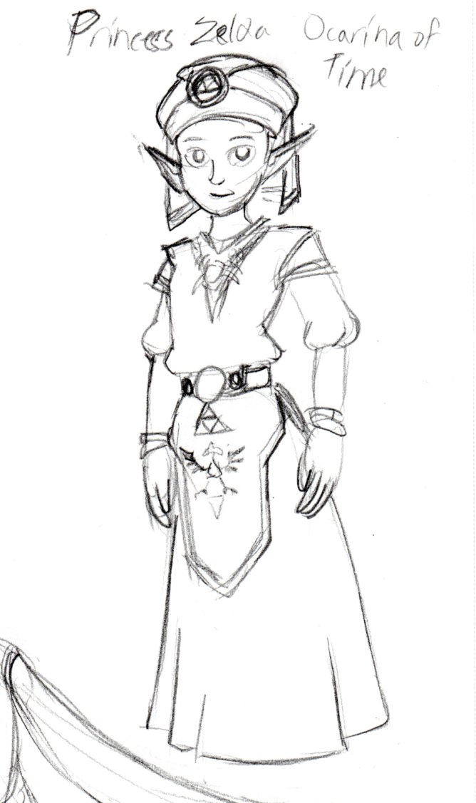 Child zelda oot sketch by taipu on