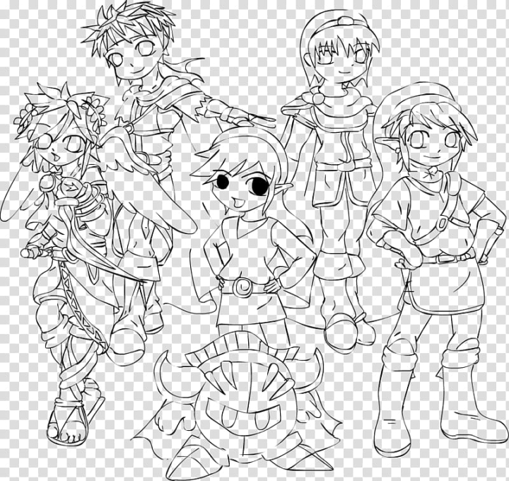 Free swords of brawl line art legend of zelda characters line art transparent background png clipart