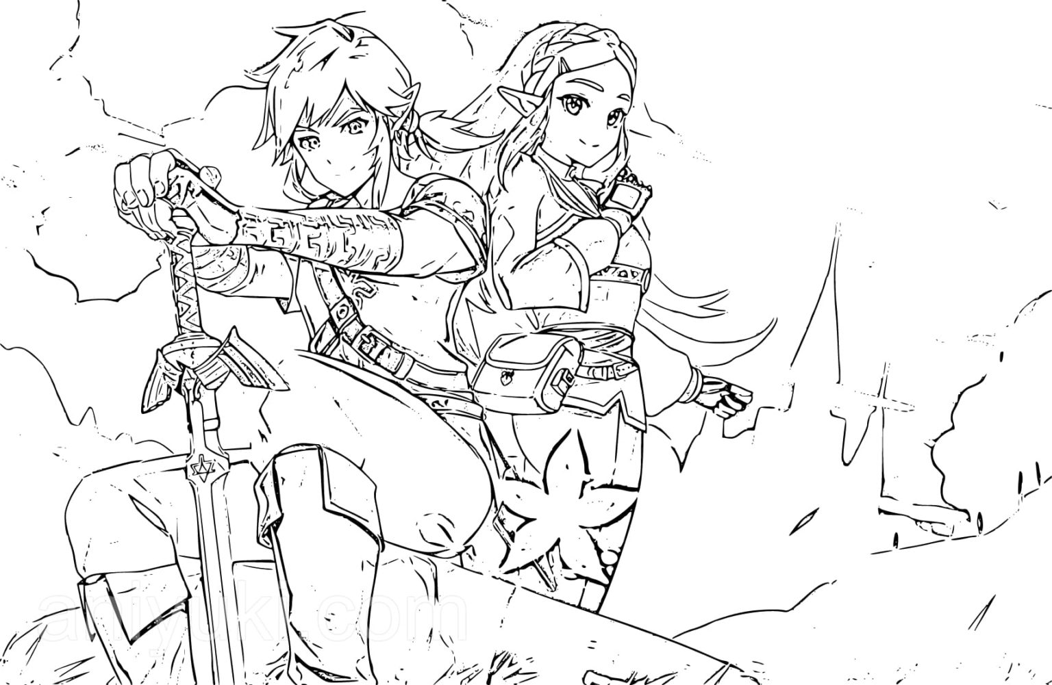 The legend of zelda coloring pages