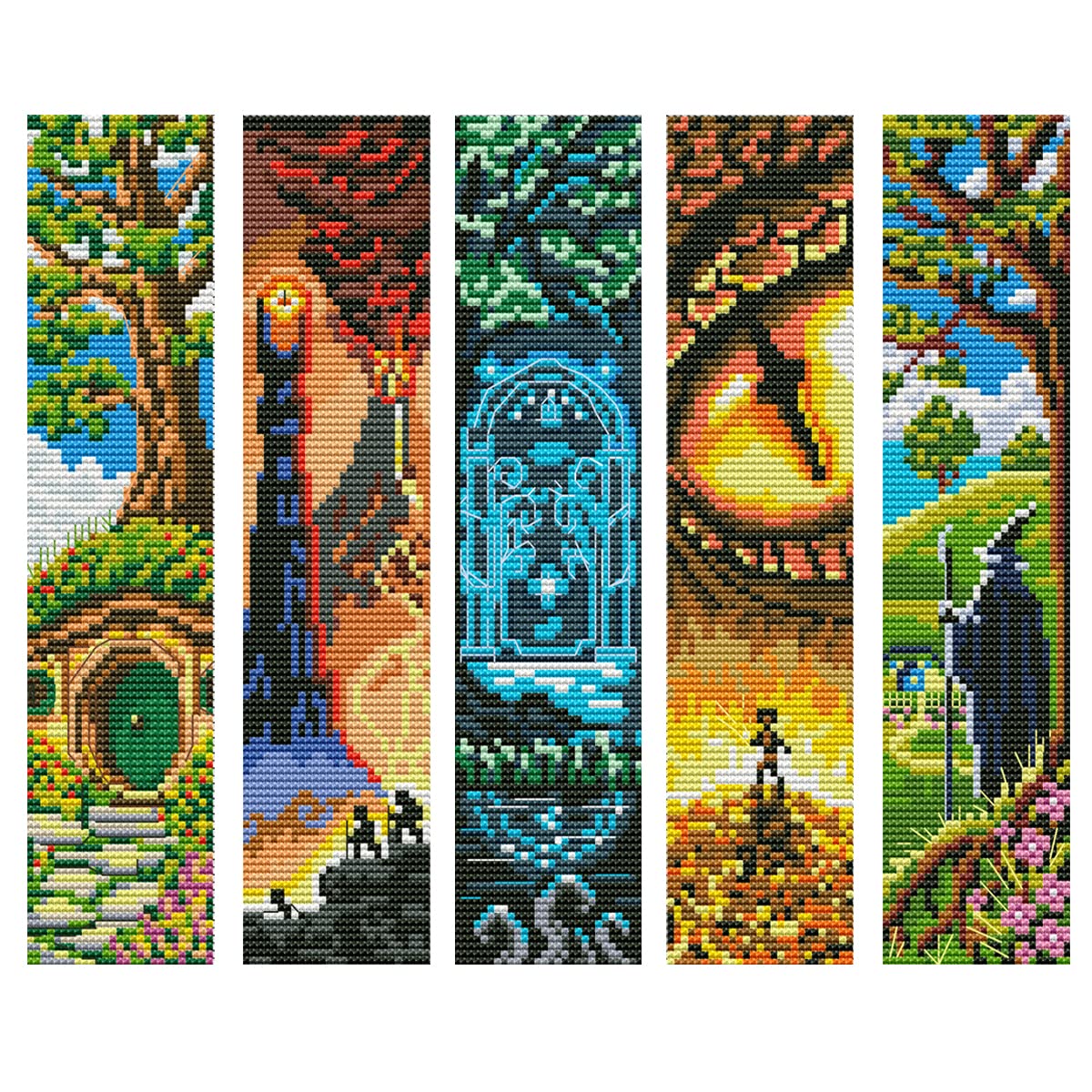Zuoanlf pcs cross stitch bookmark kitsdiy bookmarks cross stitch kitsstamped embroidery bookmarks for kids adults beginnersct