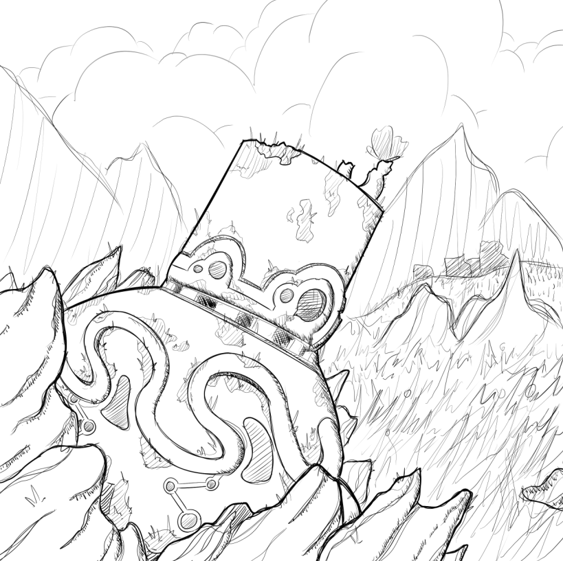 My attempt at drawing a botw guardian feedback rlearnart