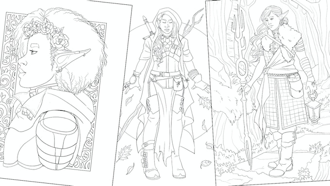 Guardian a fantasy coloring book of women in armor by alakotila â