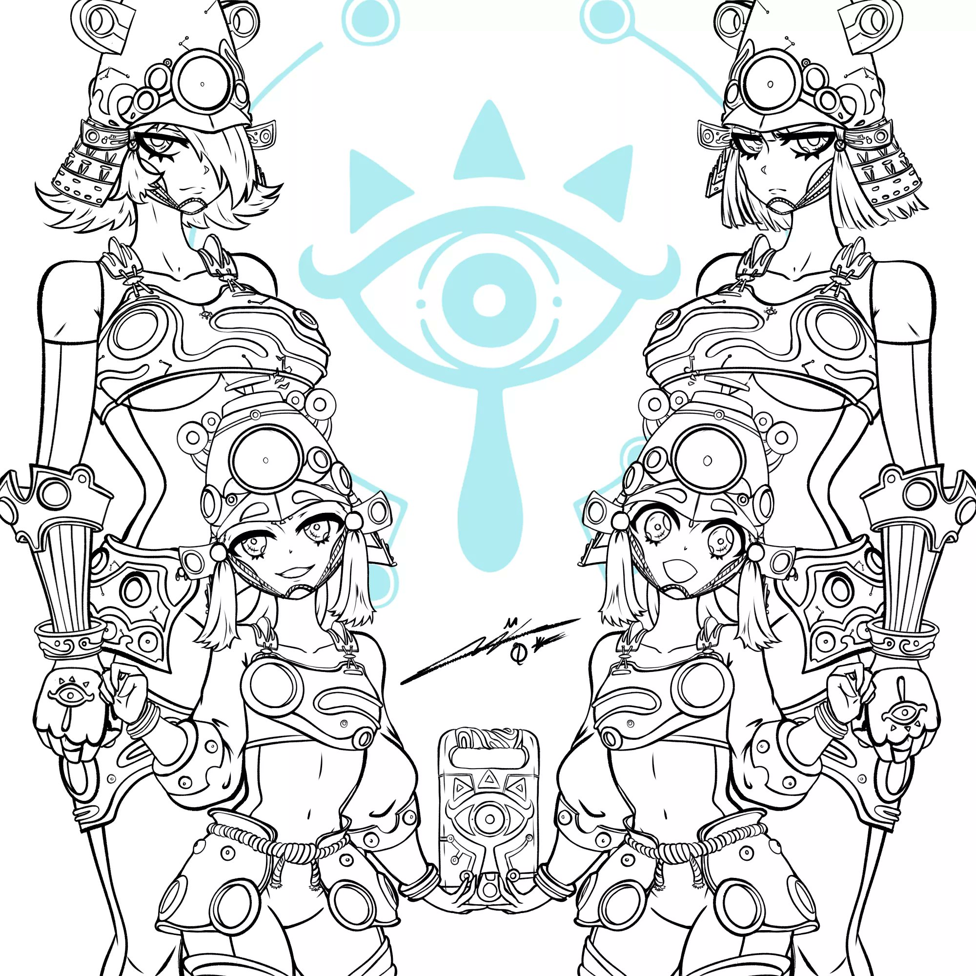 Qmon on x wip guardian stalker and mini guardian from botw and hyrule warriors age of calamity as anime girls art digitalart fanart digitaldrawing animegirl tloz guardianstalker breathofthewild ageofcalamity hyrulewarriors miniguardian