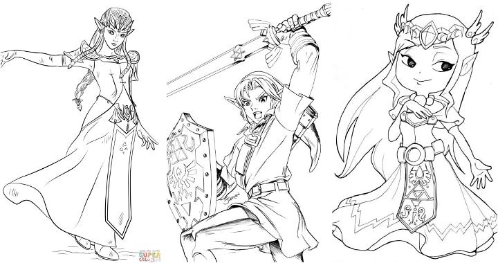 Free zelda coloring pages for kids and adults