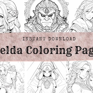 Enchanting legend of zelda coloring book explore hyrules magic printable zelda coloring pages fun for kids and adults by moodpixels