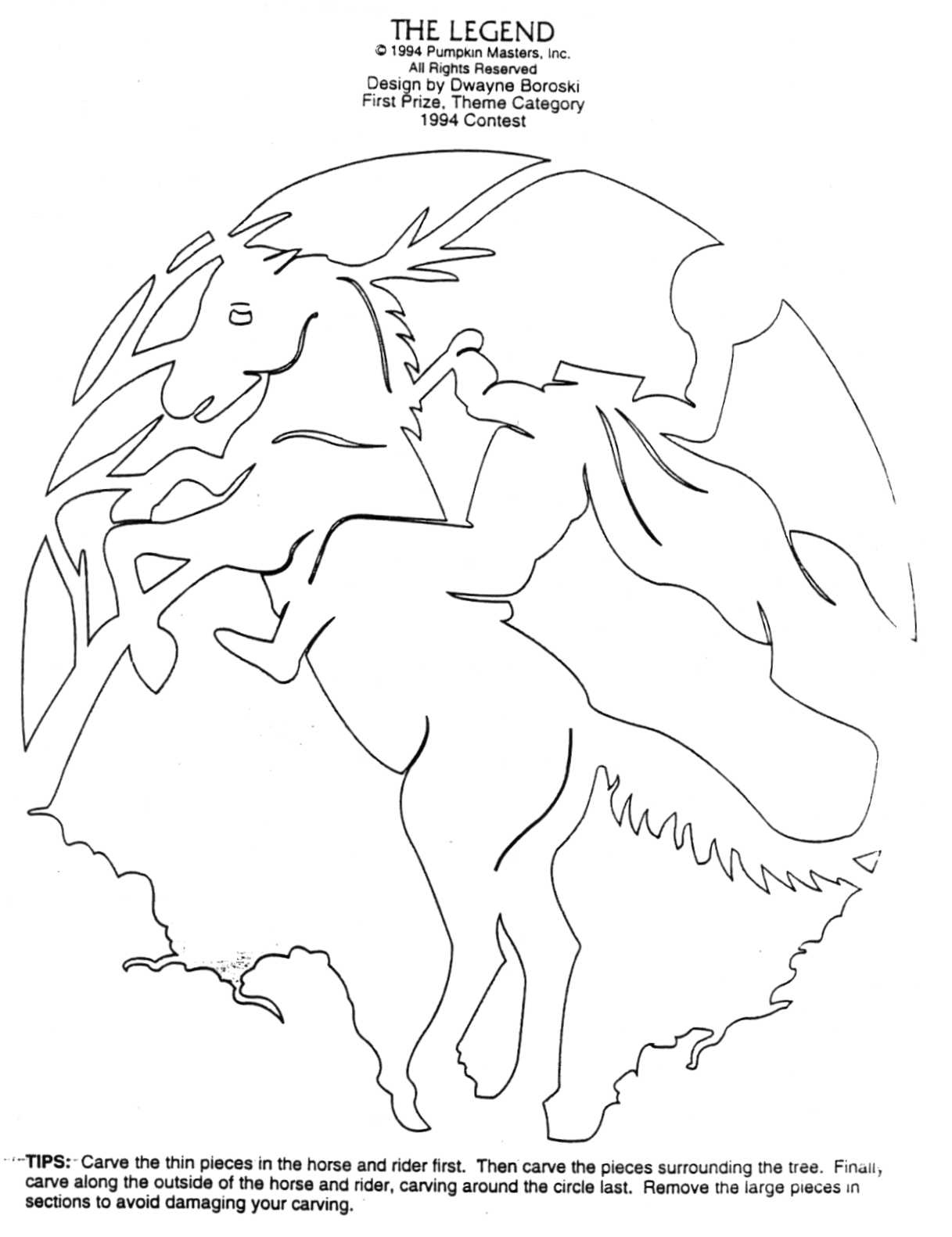 Headless horseman free pumpkin stencil