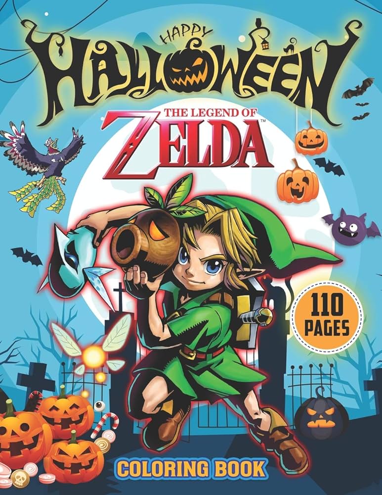 The legend of zelda halloween coloring book halloween designs including witches ghosts pumpkins and more kids halloween books books