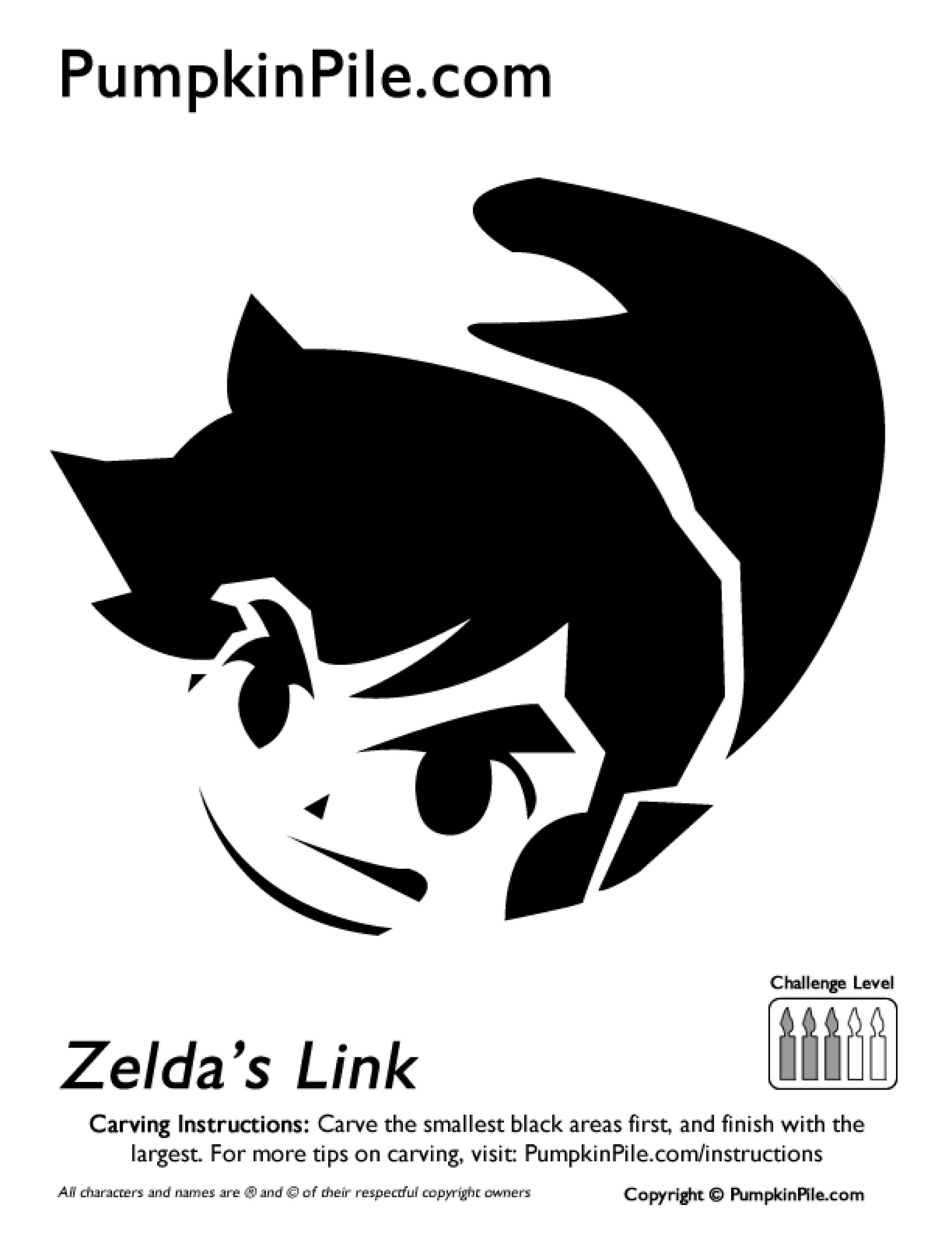 Legend of zelda link free pumpkin stencil