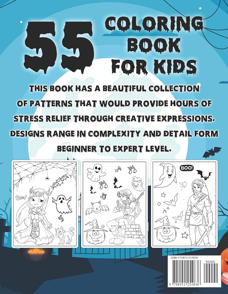 The legend of zelda halloween coloring book halloween designs including witches ghosts pumpkins and more kids halloween books books