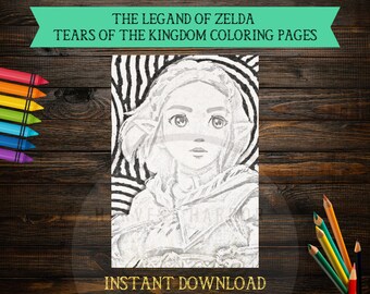 Fun past time legend of zelda tears of the kingdom coloring pages engaging link totk triforce color page fantasy loz gamer activity download now