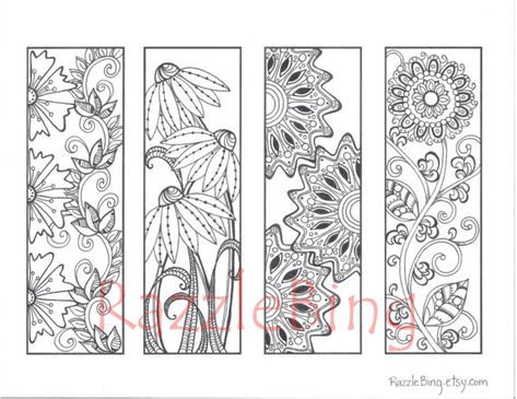 Diy bookmark printable coloring page